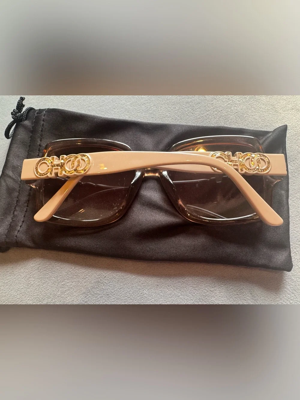 Jimmy Choo Oversized Translucent Brown Gradient Sunglasses